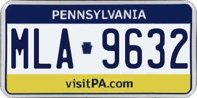 PA license plate MLA9632