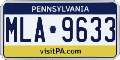 PA license plate MLA9633
