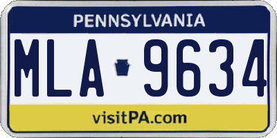PA license plate MLA9634