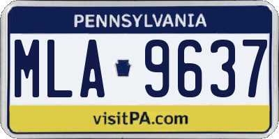 PA license plate MLA9637