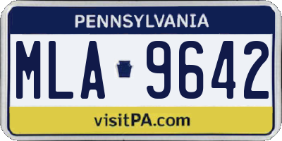 PA license plate MLA9642