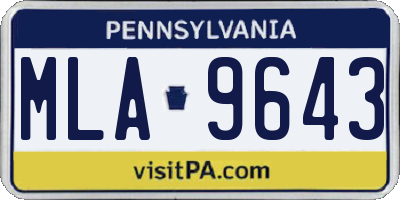 PA license plate MLA9643