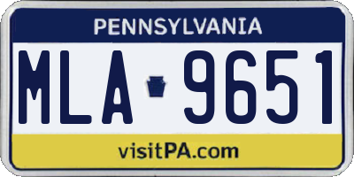 PA license plate MLA9651
