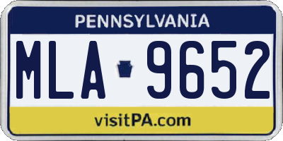 PA license plate MLA9652