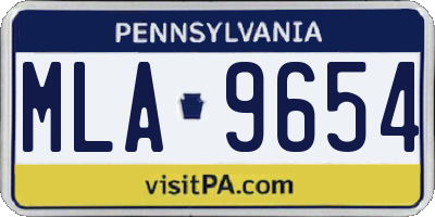 PA license plate MLA9654