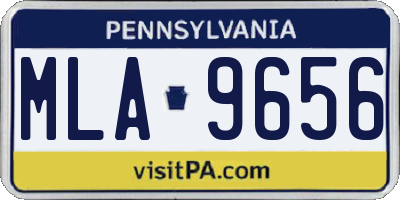 PA license plate MLA9656