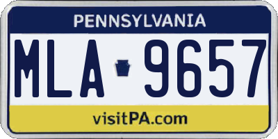 PA license plate MLA9657