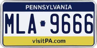 PA license plate MLA9666