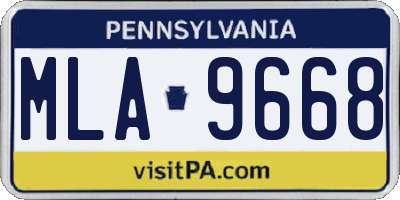 PA license plate MLA9668