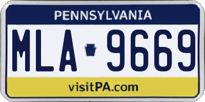PA license plate MLA9669