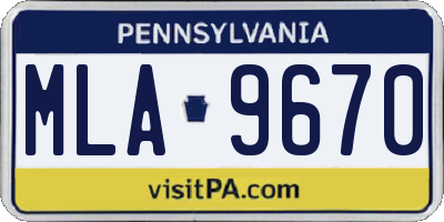 PA license plate MLA9670