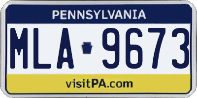 PA license plate MLA9673