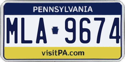 PA license plate MLA9674