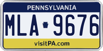 PA license plate MLA9676