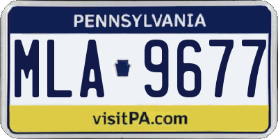 PA license plate MLA9677