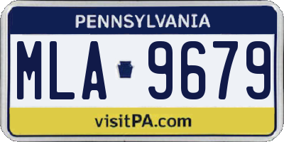 PA license plate MLA9679
