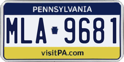 PA license plate MLA9681