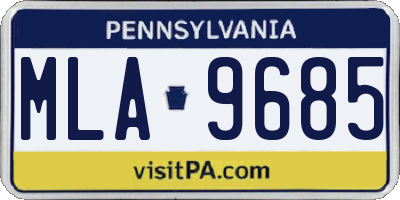 PA license plate MLA9685