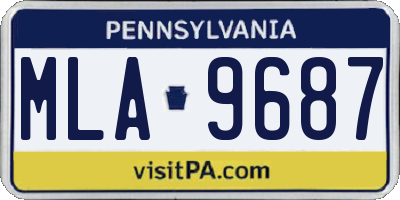 PA license plate MLA9687