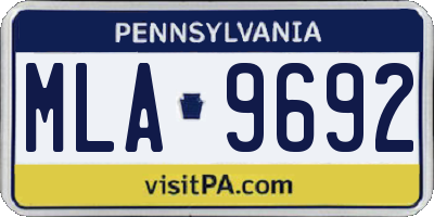 PA license plate MLA9692