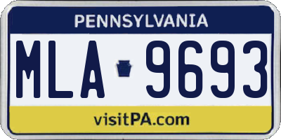 PA license plate MLA9693