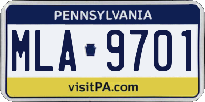 PA license plate MLA9701