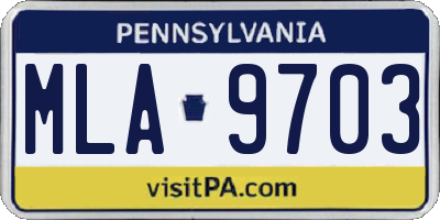 PA license plate MLA9703
