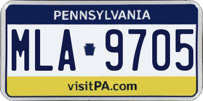 PA license plate MLA9705