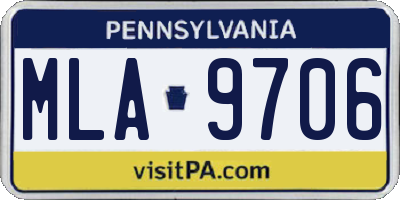 PA license plate MLA9706