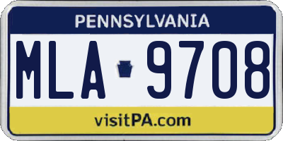 PA license plate MLA9708