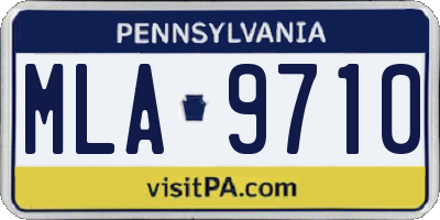 PA license plate MLA9710