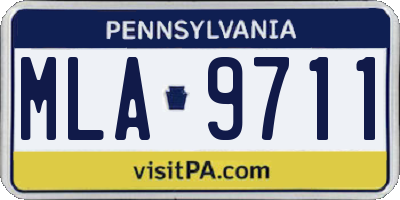 PA license plate MLA9711