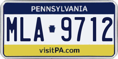 PA license plate MLA9712