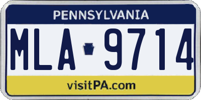 PA license plate MLA9714