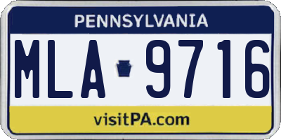 PA license plate MLA9716