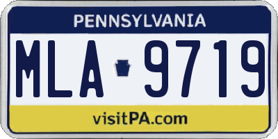 PA license plate MLA9719
