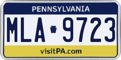 PA license plate MLA9723