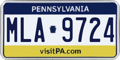 PA license plate MLA9724