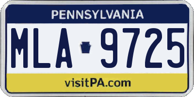 PA license plate MLA9725
