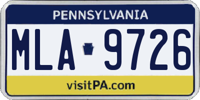 PA license plate MLA9726
