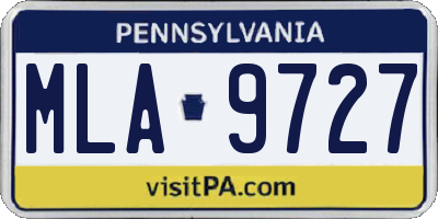 PA license plate MLA9727