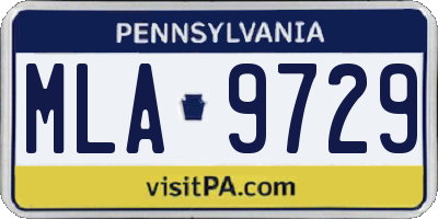PA license plate MLA9729