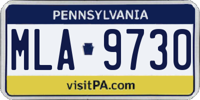 PA license plate MLA9730