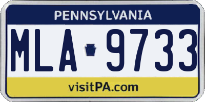 PA license plate MLA9733
