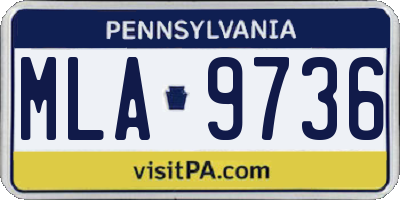 PA license plate MLA9736
