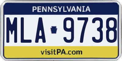 PA license plate MLA9738