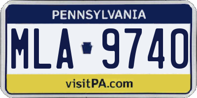 PA license plate MLA9740