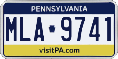 PA license plate MLA9741