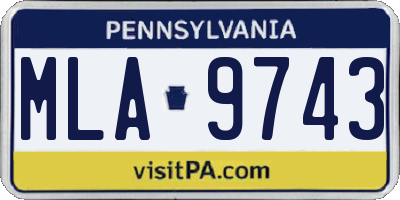 PA license plate MLA9743