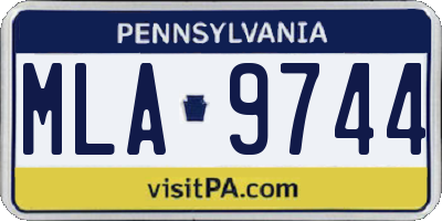 PA license plate MLA9744